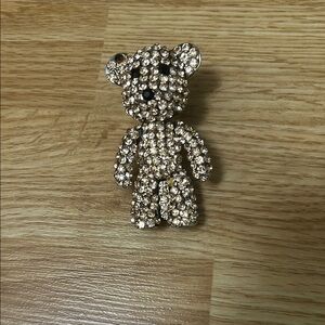 Sparkling Gold Teddy Bear Hair Clip